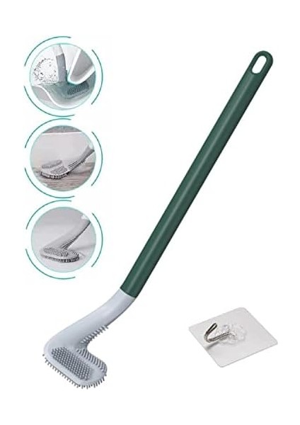 3b Trend Ergonomik Tasarımlı Silikon Banyo Tuvalet Klozet Temizleme Fırçası Askılı