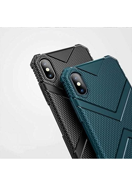 iPhone X/xs Uyumlu Köşe Korumalı Airbag Darbeye Karşı Dayanıklı Lüks Silikon Kılıf (Mavi, iPhone X/xs)