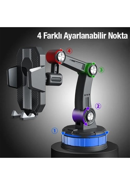 Süper Vantuzlu Teleskopic Ayarlanabilir Ön Cam Araç Tutucu Torpido Üstü Araç Telefon Tutucu fiyatları