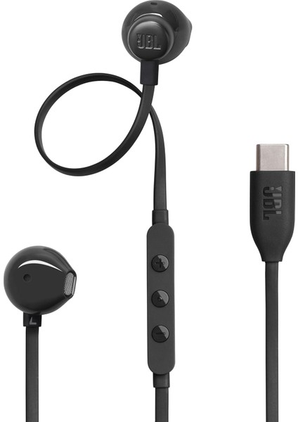 Tune 305C, Hi-Res Kablolu Kulaklık, Pure Bass Jbl Ses, Usb-C Bağlantısı, Düğüm Önleyici Düz Kablo, Mikrofonlu Üç Tuşlu Uzaktan Kumanda, Siyah