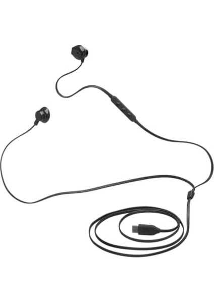 Tune 305C, Hi-Res Kablolu Kulaklık, Pure Bass Jbl Ses, Usb-C Bağlantısı, Düğüm Önleyici Düz Kablo, Mikrofonlu Üç Tuşlu Uzaktan Kumanda, Siyah