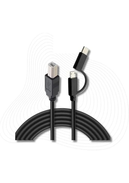 3351 Type C +Micro USB Yazıcı Printer Piyano Midi Bağlantı Kablosu Hızlı USB C USB B Midi Cihazını Müzik Kaydı/oynatma Veri Iletimi Için Bilgisayara Bağlamayı SAĞLAR(LN-3351 Type C+Micro Usb)