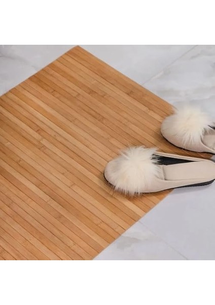 Doğal Bambu Banyo Paspası, Duş ve Küvet Için Kaymaz Mat, Çok Amaçlı Kullanım