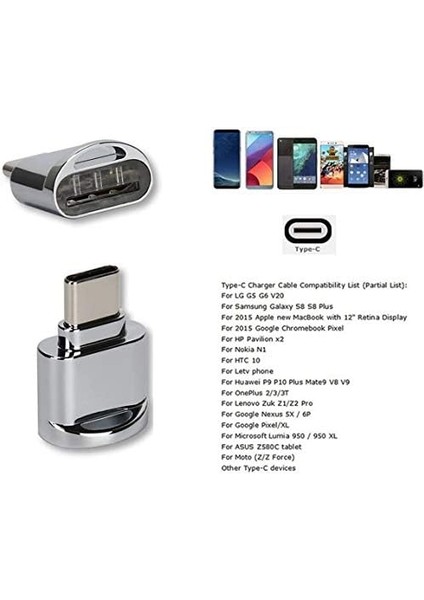 4477 USB Type-C 3.1 To Micro Sd Tf Hafıza Kart Okuyucu Otg Adaptörü
