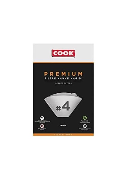 Premium Filtre Kahve Kağıdı - Ebat 4, 80 Adet