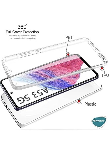 Samsung Galaxy A53 5g Için Kılıf 6 Tarafı Tam Full Koruma 360 Clear Soft Şeffaf [galaxy A53 5g ile Uyumlu Kılıf - Şeffaf]
