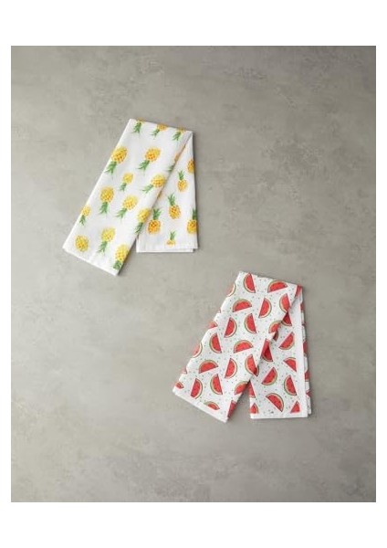 Home Fruits Pamuk 2'li Kurulama Bezi 30X50 cm Kırmızı-Turuncu