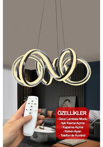 Burgu Çift Yönlü Sırt LED Avize
