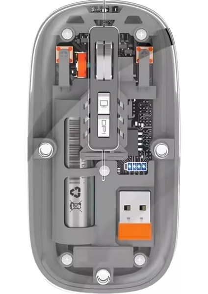 Şeffaf Kablosuz Mouse USB Reciever ile Bağlan Modern Transparan Tasarım ile Tarzını Yansıt M233 (Gri)