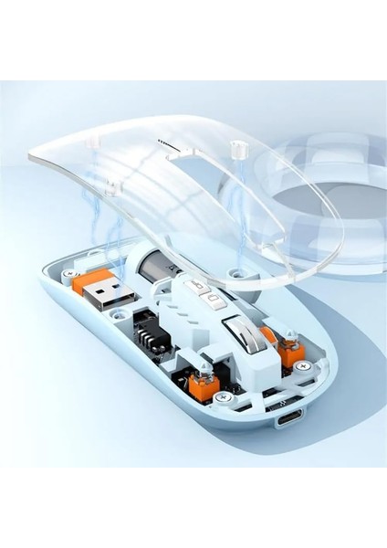 Şeffaf Kablosuz Mouse USB Reciever ile Bağlan Modern Transparan Tasarım ile Tarzını Yansıt M233 (Gri) modelleri