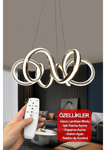 Burgu Çift Yönlü Sırt LED Avize