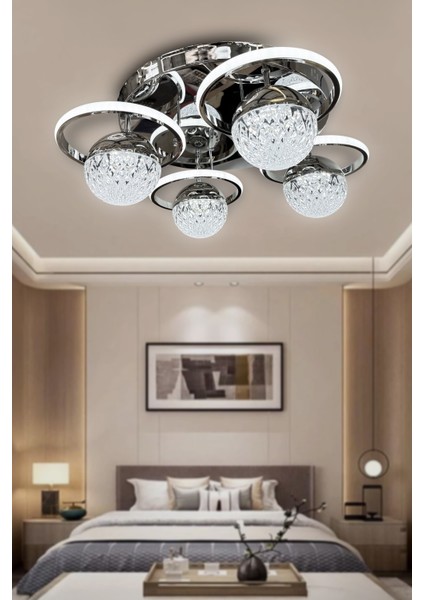 Delta Plafonyer (Tavana Yapışık) LED Avize Modern Ledli Avize