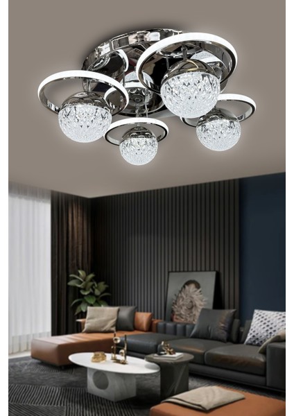 Delta Plafonyer (Tavana Yapışık) LED Avize Modern Ledli Avize