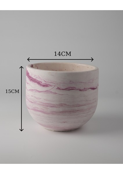 Dekoratif Beton Saksı - Orta Boy Yuvalak - 15X14CM 2l modelleri