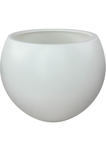 Küre Yuvarlak Top Vazo Dekoratif Saksı Beyaz 38*30CM
