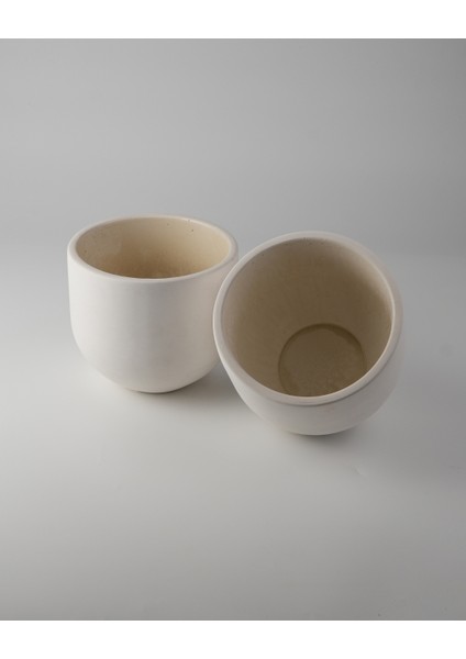 Dekoratif Beton Saksı - Orta Boy Yuvalak - 15X14CM 2l