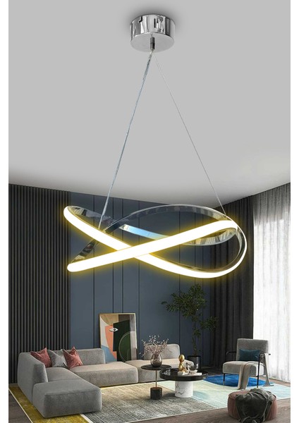 Dalga Modern Sarkıt LED Avize Salon Oturma Odası Mutfak Avizesi