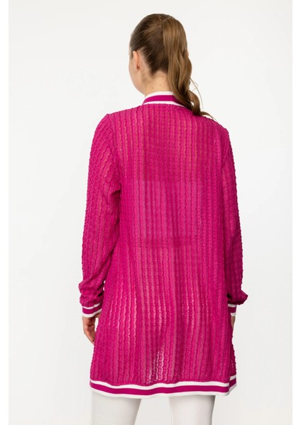 36930 Onteks Uzun Ribanalı Dantel Hırka modelleri