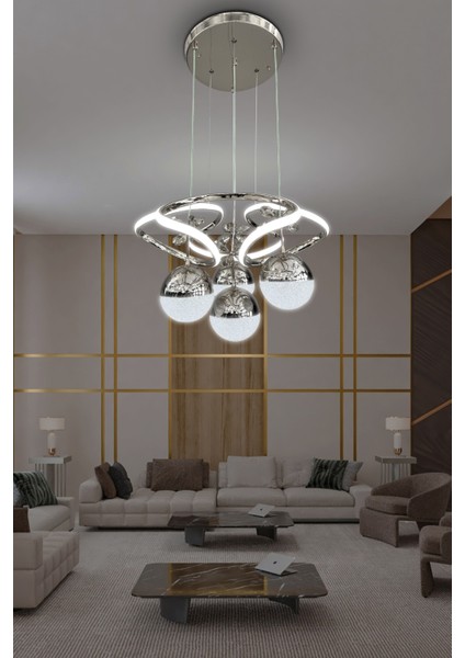 Dron 3 Renk Modern Sarkıt 4 Toplu LED Avize Powerled Ledli Avize