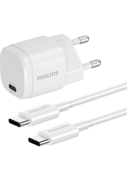 DLP4312C 20W Type-C Pd Hızlı Şarj Adaptörü, 1 Metre Kablo, 100-240V Evrensel Uyumlu, Akım Korumalı, Beyaz