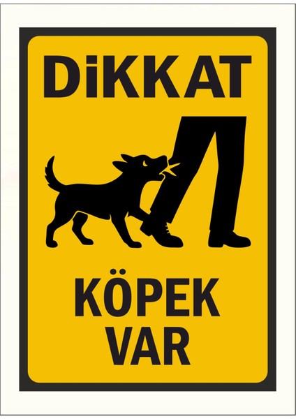 Dikkat Köpek Var 2 - Uyarı Tabela Levhası 24 x 34 cm Polikarbon fiyatları