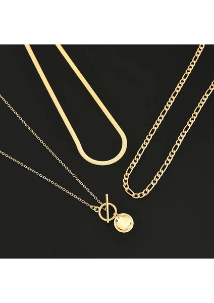 3 Lü Italyan Zincirli Kolye Set