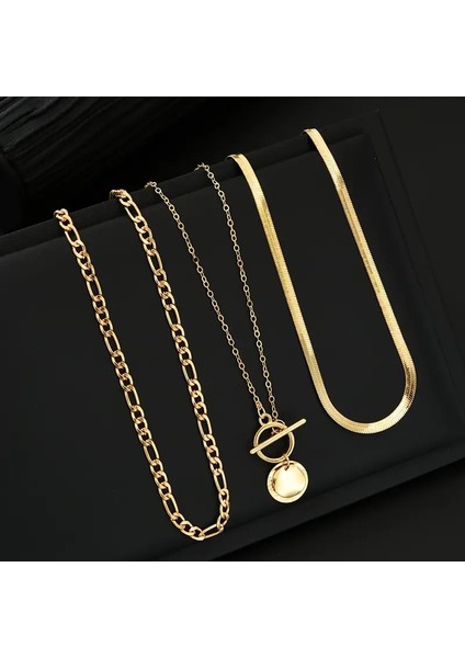 3 Lü Italyan Zincirli Kolye Set