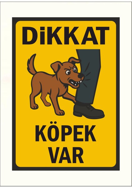Dikkat Köpek Var - Uyarı Tabela Levhası 24 x 34 cm Polikarbon fiyatları