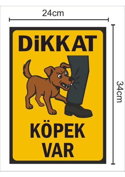Dikkat Köpek Var - Uyarı Tabela Levhası 24 x 34 cm Polikarbon modelleri