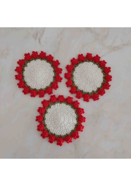 El Örgüsü 6 Lı Bardak Kupa Altlığı (13 Cm)
