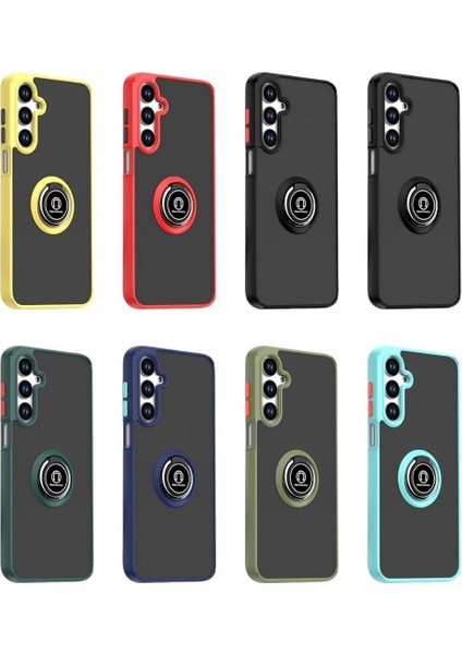 Apple iPhone 13 Pro Max Uyumlu Kılıf Yüzüklü Standlı Extra Darbe Koruma Sert Silikon Kapak - Lacivert indirimleri