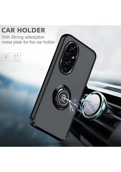 Realme C55 Uyumlu Kılıf Yüzüklü Standlı Extra Darbe Koruma Sert Silikon Kapak - Yeşil