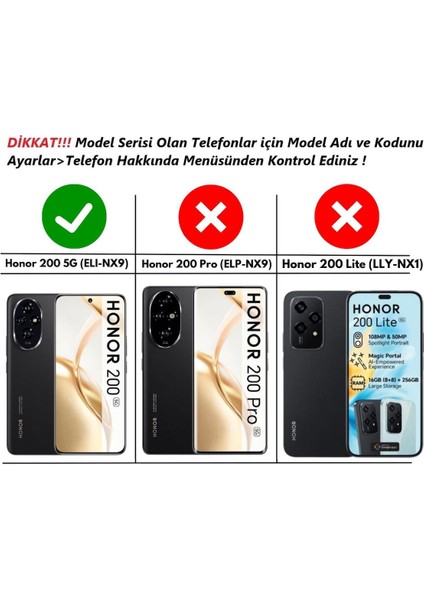 Honor 200 Uyumlu Kılıf Yüzüklü Standlı Extra Darbe Koruma Sert Silikon Kapak - Siyah