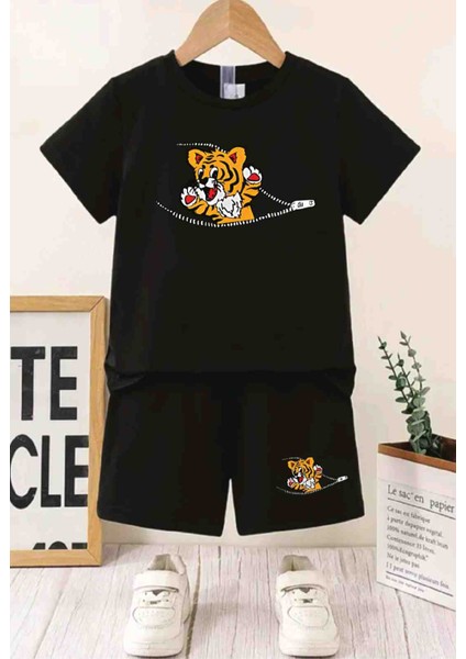 Bisiklet Yaka Erkek Çocuk Takımı ve Kız Çocuk Takımı Pamuklu T-Shirt ve Şort, Yazlık Konforlu Takım fiyatları