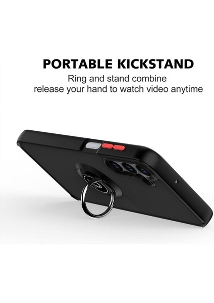 Samsung Galaxy S20 Fe Uyumlu Kılıf Yüzüklü Standlı Extra Darbe Koruma Sert Silikon Kapak - Lacivert fiyatları