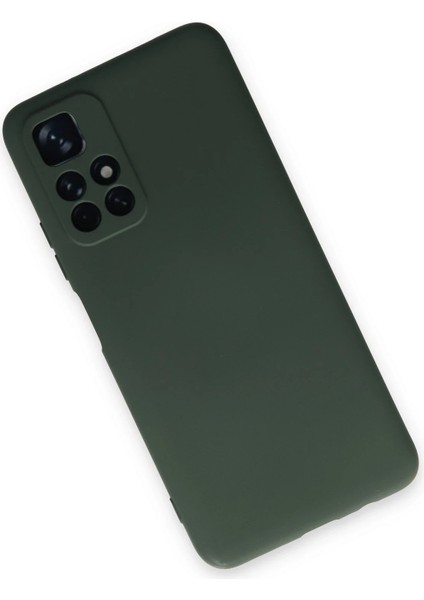 Xiaomi Redmi Note 11T Kılıf Nano Içi Kadife Silikon - Koyu Yeşil Bstmy