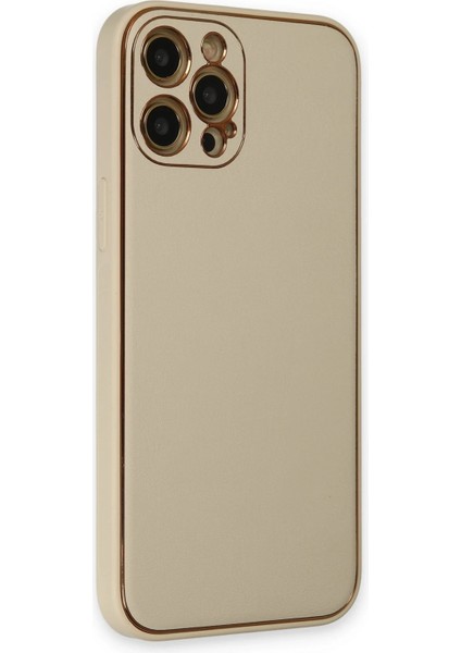 Iphone 12 Pro Max Kılıf Coco Deri Silikon Kapak - Gold Bstmy