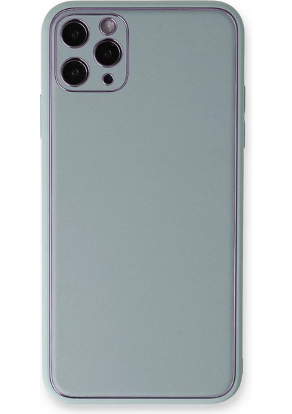 Iphone 11 Pro Max Kılıf Coco Deri Silikon Kapak - Turkuaz Bstmy