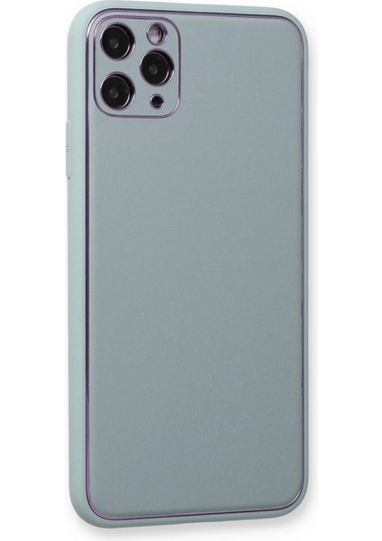 Iphone 11 Pro Max Kılıf Coco Deri Silikon Kapak - Turkuaz Bstmy