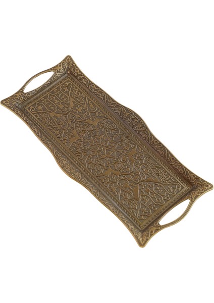 Otantik Osmanlı Motifli 2 Kişilik Mini Dikdörtgen Tepsi, Sunum, Çeyiz, Nişan, Söz Servis Tepsisi