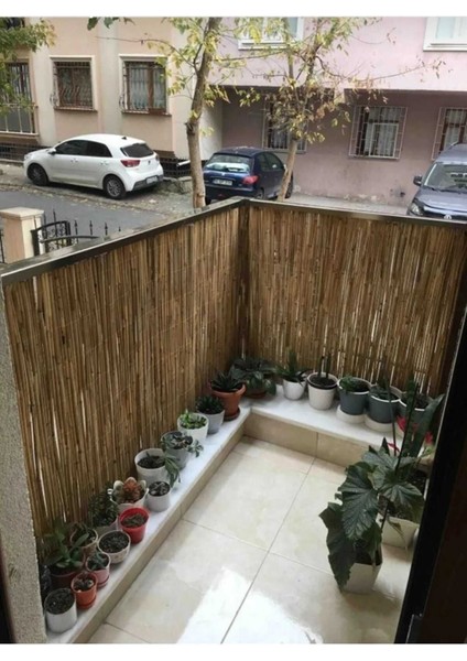 Kamış Çit Bambu Çit Hasır Çit 1,5 x 2,5 Metre Yükseklik 1,5 Metre En 2,5 Metre Doğal Kamış Gölgelik
