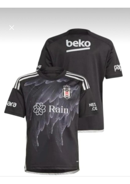 Bêşiktâş 2023-24 Siyah Kartal Kanat Desenli Isimsiz Yetişkin Deplasman FORMASI-ZYP04