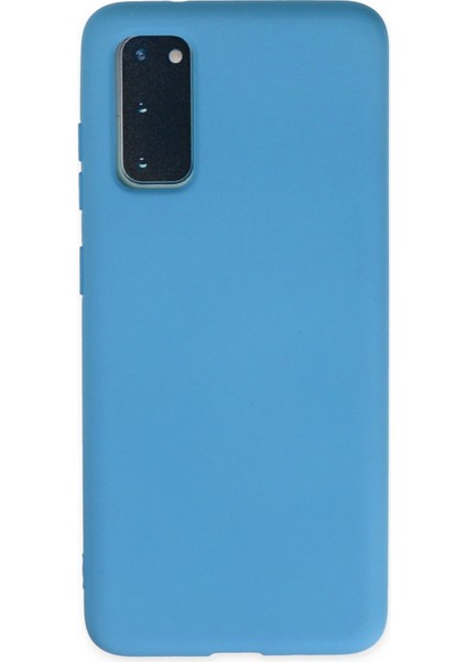 Samsung Galaxy S20 Plus Kılıf Nano Içi Kadife Silikon - Mavi Bstmy