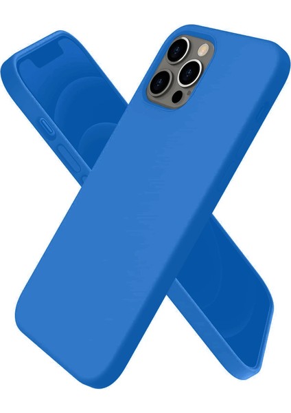 Iphone 12 Pro Max Kılıf First Silikon - Mavi Bstmy