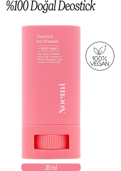 Doğal Deo Stick / Roll On - Vanilya Kokulu ve Nemlendirici Etkili – 20 ml