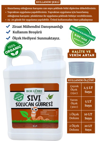 Organik Sıvı Solucan Gübresi 5lt