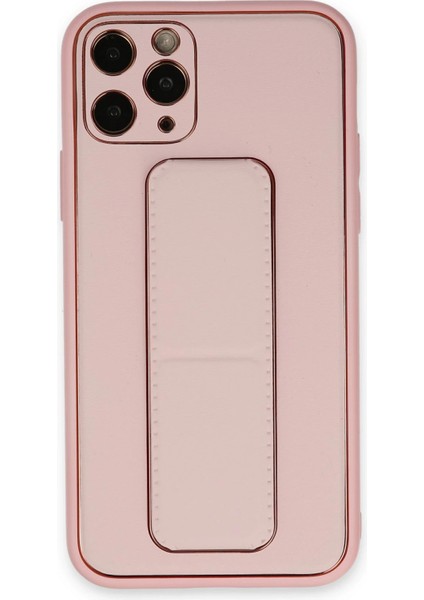 Iphone 11 Pro Max Kılıf Coco Deri Standlı Kapak - Pembe Bstmy