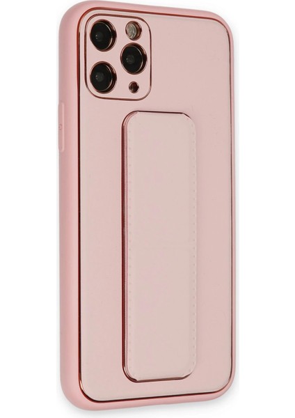 Iphone 11 Pro Max Kılıf Coco Deri Standlı Kapak - Pembe Bstmy