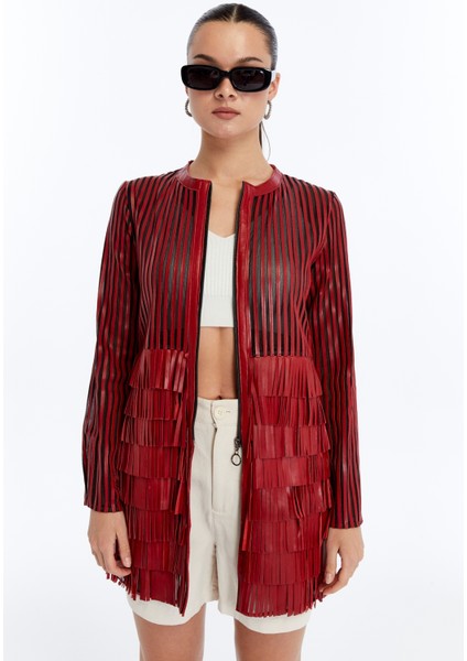 Kadın Hakiki Deri Uzun Ceket