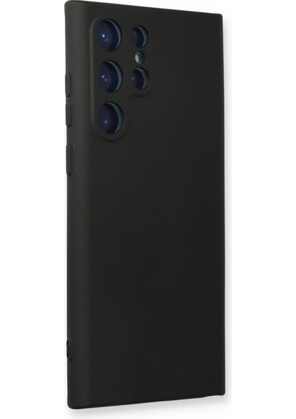 Samsung Galaxy S22 Ultra Kılıf Nano Içi Kadife Silikon - Siyah Bstmy